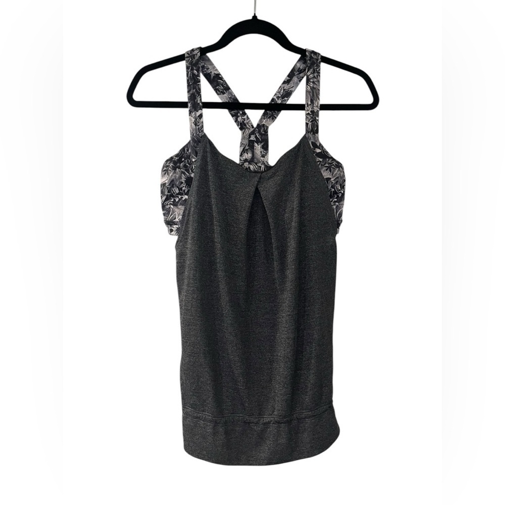 Lululemon Rest Less Tank Top in Gray Flowabunga Womens Size 4